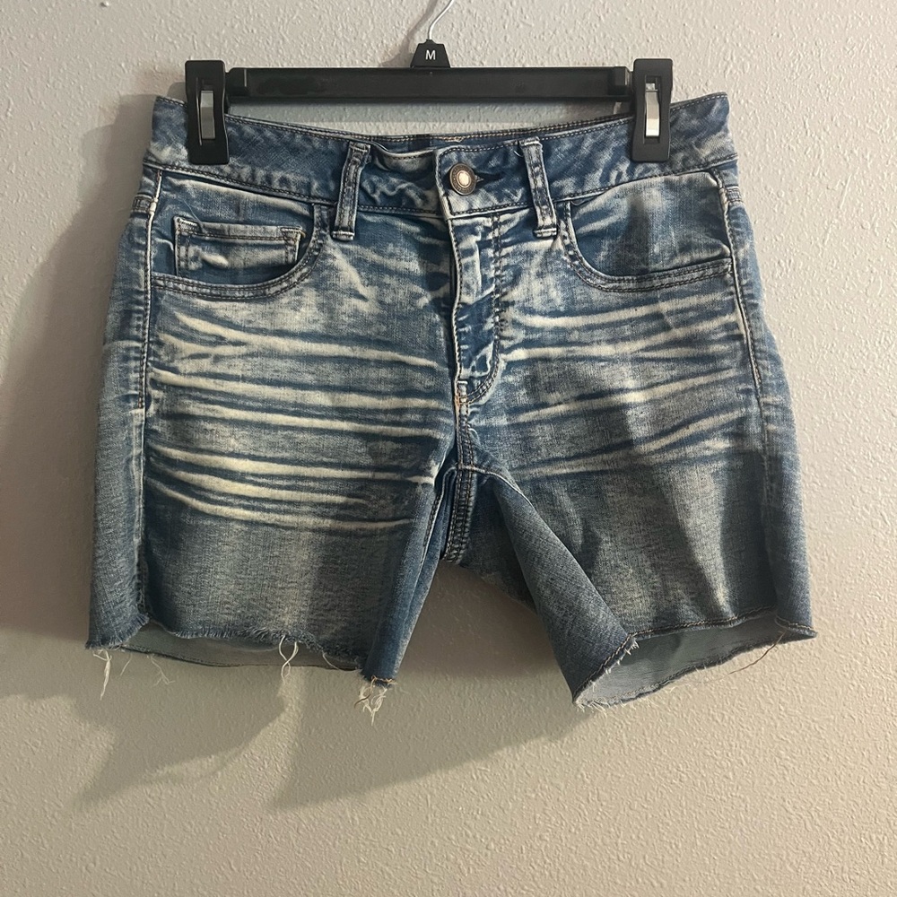 American Eagle Midi Super Super Stretch Jean Shorts